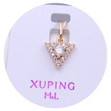 Кулон XР. Позолота 18К. Камені: білий циркон. Довжина: 15 мм. Ширина: 9 мм.