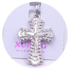 Хрестик XР. Родій. Довжина: 32 мм. Ширина: 18 мм.