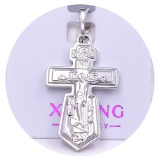 Хрестик XР. Родій. Довжина: 31 мм. Ширина: 15 мм.