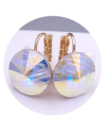 Сережки XР. Позолота 18К. Камені: Swarovski бензинового кольору. Довжина: 18 мм. Ширина: 14 мм.