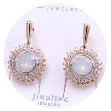 Сережки XР. Позолота 18К. Камені: Swarovski та циркон. Довжина: 20 мм. Ширина: 12 мм.