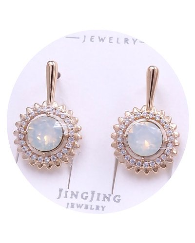 Сережки XР. Позолота 18К. Камені: Swarovski та циркон. Довжина: 20 мм. Ширина: 12 мм.