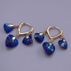 Сережки XР. Позолота 18К. Камені: Swarovski синього кольору. Довжина: 23 мм.