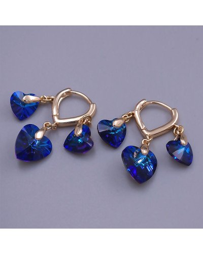 Сережки XР. Позолота 18К. Камені: Swarovski синього кольору. Довжина: 23 мм.