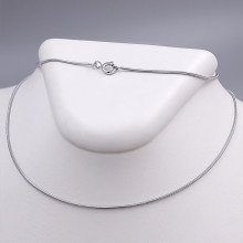 Ланцюжок Stainless Steel. Сталь. Родій. Довжина: 45 см. Ширина: 1 мм. Круглий снейк
