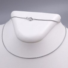Ланцюжок Stainless Steel. Сталь. Родій. Довжина: 40 см. Ширина: 1 мм. Круглий снейк