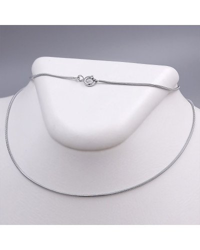 Ланцюжок Stainless Steel. Сталь. Родій. Довжина: 40 см. Ширина: 1 мм. Круглий снейк