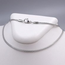Ланцюжок Stainless Steel. Сталь. Родій. Довжина: 55 см. Ширина: 2 мм