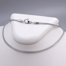Ланцюжок Stainless Steel. Сталь. Родій. Довжина: 60 см. Ширина: 2 мм