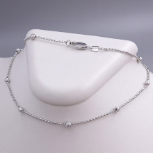 Ланцюжок Stainless Steel. Сталь. Родій. Довжина: 45 см Ширина кульки: 3 мм