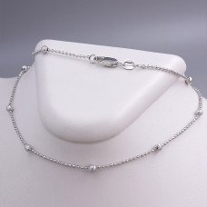 Ланцюжок Stainless Steel. Сталь. Родій. Довжина: 45 см Ширина кульки: 3 мм