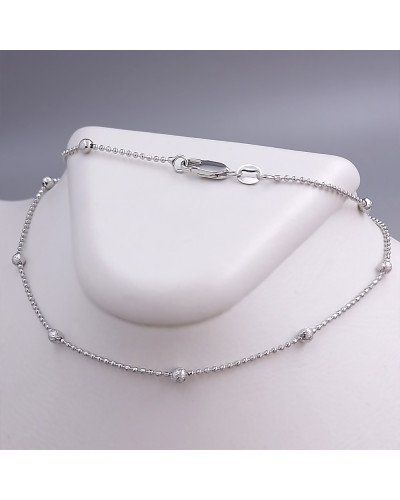 Ланцюжок Stainless Steel. Сталь. Родій. Довжина: 45 см Ширина кульки: 3 мм