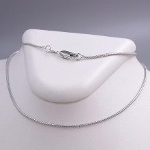 Ланцюжок Stainless Steel. Сталь. Родій. Довжина: 46 см Ширина: 1 мм Квадратний снейк