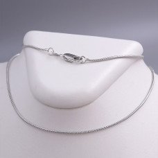 Ланцюжок Stainless Steel. Сталь. Родій. Довжина: 46 см Ширина: 1 мм Квадратний снейк