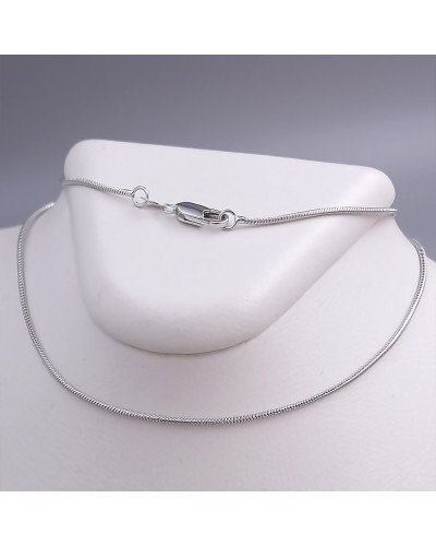 Ланцюжок Stainless Steel. Сталь. Родій. Довжина: 46 см Ширина: 1 мм Квадратний снейк