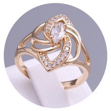 Каблучка XР. Позолота 18К. Камені: циркон. Є: 17р 18р