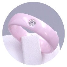 Каблучка XР. Рожева кераміка. Камені білого кольору. Є: 16р 17р 18р 19р 20р