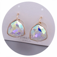 Сережки XР із Swarovski бензинового кольору. Мед. золото 18К. Довжина: 17 мм. Ширина: 13 мм.
