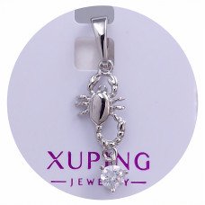 Кулон XР. Мед. срібло. Камені білого кольору. Довжина: 25 мм. Ширина: 7 мм.