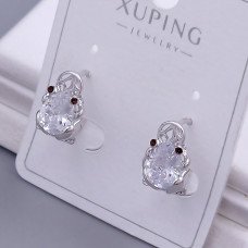 Сережки ХР з камінням. Мед. срібло. Довжина: 13 мм. Ширина: 8 мм