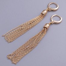 Сережки ХР. Мед. золото 18К. Довжина: 70 мм. Ширина: 9 мм.