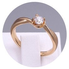 Каблучка XР. Мед. золото 18К. Камені білого кольору. Є: Есть: 15р 16р 17р 18р 19р