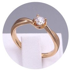 Каблучка XР. Мед. золото 18К. Камені білого кольору. Є: Есть: 15р 16р 17р 18р 19р
