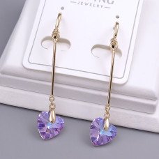 Сережки XР зі Swarovski. Мед. золото 18К. Довжина: 49 мм. Ширина: 9 мм.