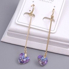 Сережки XР зі Swarovski. Мед. золото 18К. Довжина: 59 мм. Ширина: 9 мм.