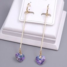 Сережки XР зі Swarovski. Мед. золото 18К. Довжина: 71 мм. Ширина: 9 мм.