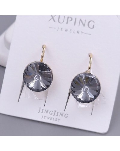 Сережки XР зі Swarovski чорного кольору. Мед. золото 18К. Довжина: 18 мм. Ширина: 11 мм.