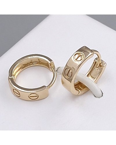 Сережки ХР. Мед. золото 18К. Діаметр: 16 мм. Ширина: 4 мм.