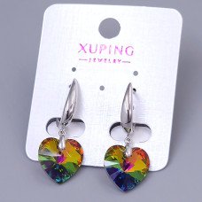 Сережки XР зі Swarovski. Мед. срібло. Довжина: 35 мм. Ширина: 14 мм.