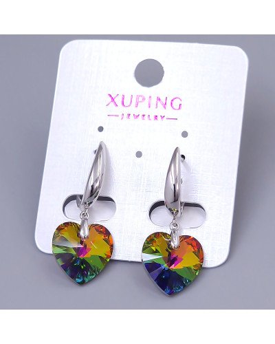 Сережки XР зі Swarovski. Мед. срібло. Довжина: 35 мм. Ширина: 14 мм.