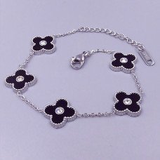 Браслет Stainless Steel. Сталь. Під срібло. Камені білого кольору. Довжина: 17.5-23 см. Ширина: 13 мм.