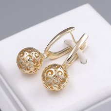 Сережки ХР. Мед. золото 18К. Довжина: 32 мм. Ширина: 12 мм.