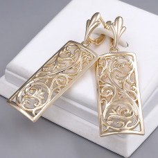 Сережки ХР. Мед. золото 18К. Довжина: 60 мм. Ширина: 18 мм.