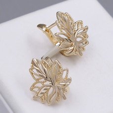 Сережки ХР. Мед. золото 18К. Довжина: 18 мм. Ширина: 17 мм.