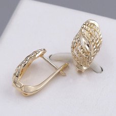Сережки ХР. Мед. золото 18К. Довжина: 19 мм. Ширина: 10 мм.