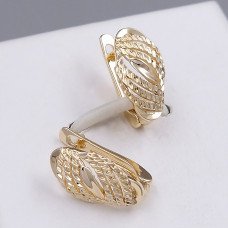 Сережки ХР. Мед. золото 18К. Довжина: 19 мм. Ширина: 10 мм.