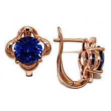 Сережки ХР. Позолота ЧВ. Камені: синій циркон. Довжина: 1,5 см. Ширина: 13 мм.