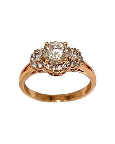 Каблучка XР. Позолота 18К. Камені: білий циркон. Є: 19р 20р
