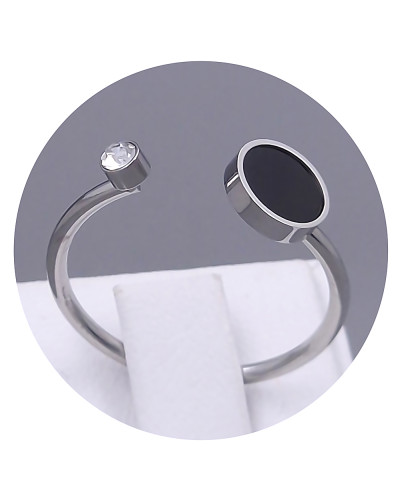 Каблучка Stainless Steel. Сталь. Під ​​срібло. Камені білого кольору. Є: 16р 17р 18р 19р
