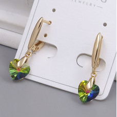 Сережки XР зі Swarovski. Мед. золото 18К. Довжина: 28 мм. Ширина: 8 мм.