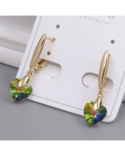 Сережки XР зі Swarovski. Мед. золото 18К. Довжина: 28 мм. Ширина: 8 мм.