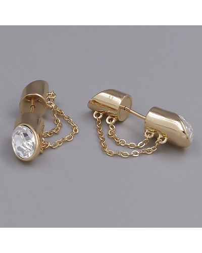 Сережки XР зі Swarovski. Мед. золото 18К. Довжина: 27 мм. Ширина: 7 мм.