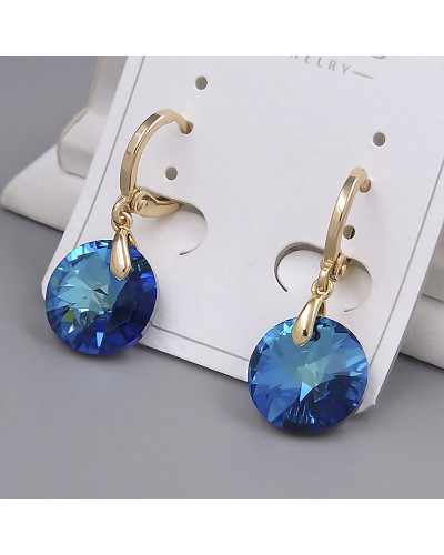 Сережки XР зі Swarovski. Мед. золото 18К. Довжина: 27 мм. Ширина: 12 мм.