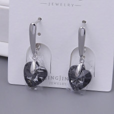 Сережки XР зі Swarovski. Мед. срібло. Довжина: 28 мм. Ширина: 10 мм.