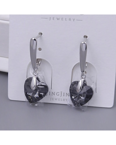Сережки XР зі Swarovski. Мед. срібло. Довжина: 28 мм. Ширина: 10 мм.