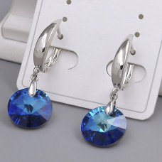 Сережки XР зі Swarovski. Мед. срібло. Довжина: 35 мм. Ширина: 13 мм.